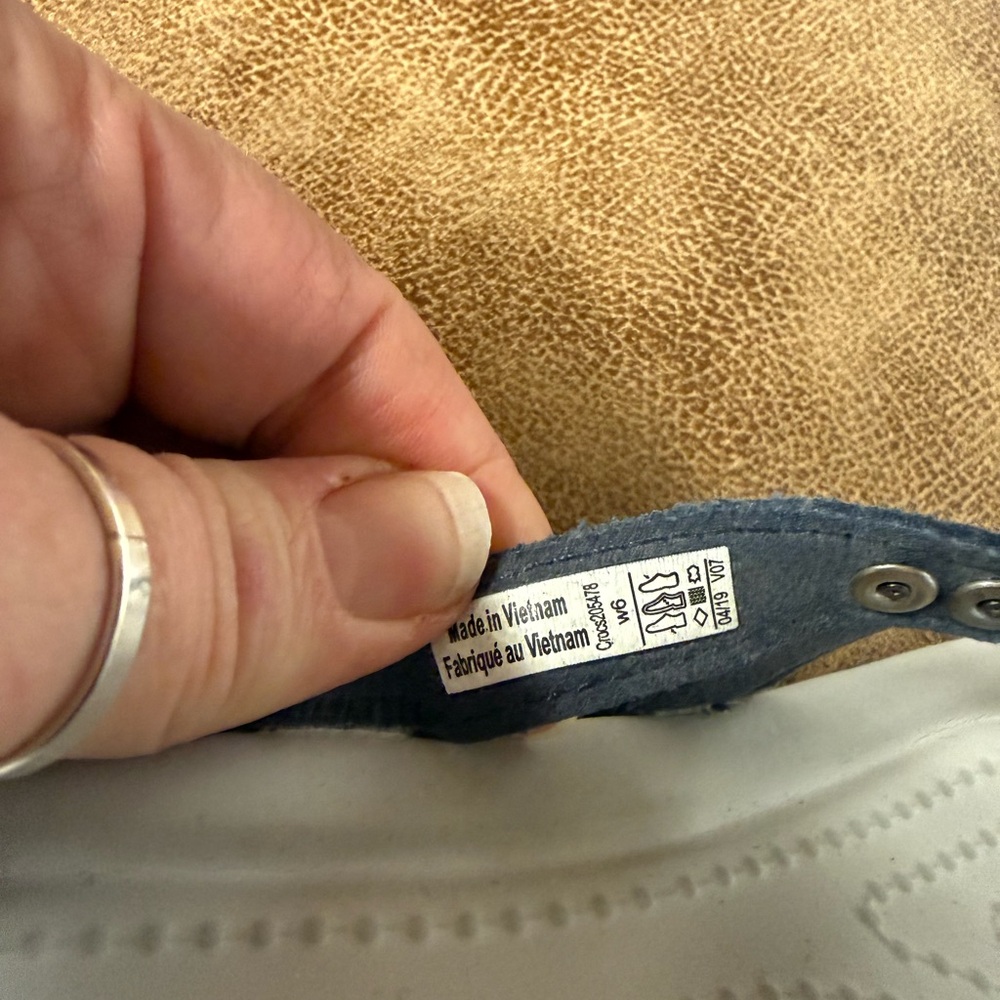CROCS Dark Blue Textured Capri Flip Flops - Picture 6 of 7
